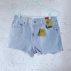 Levi’s 501 High Rise Pale Purple Denim Cut Off Shorts. Size 29. NWT